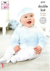 Knitting Pattern - King Cole 5777 - Baby Pure DK - Cardigans and Hat